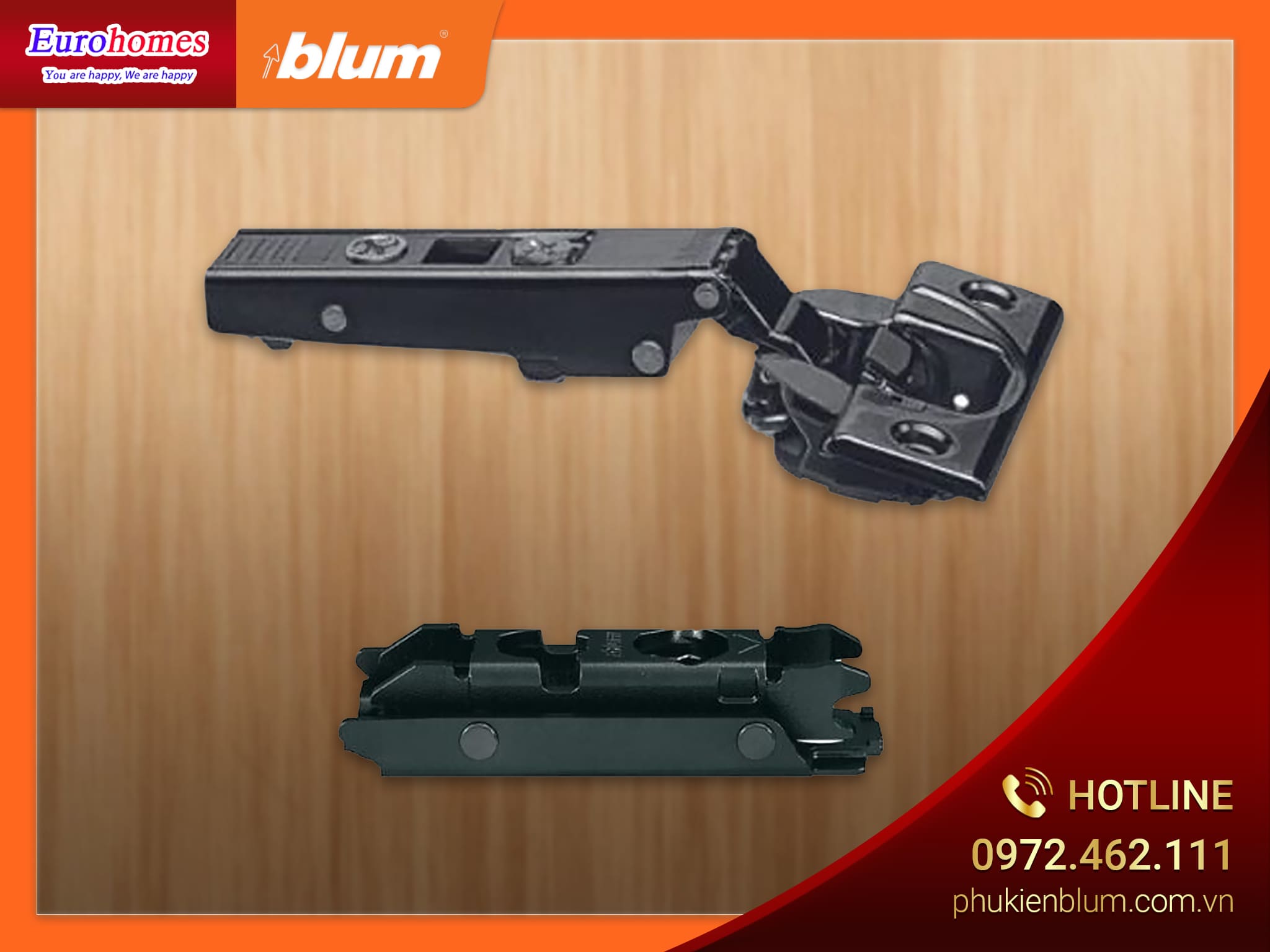 Bản lề trùm nửa giảm chấn
