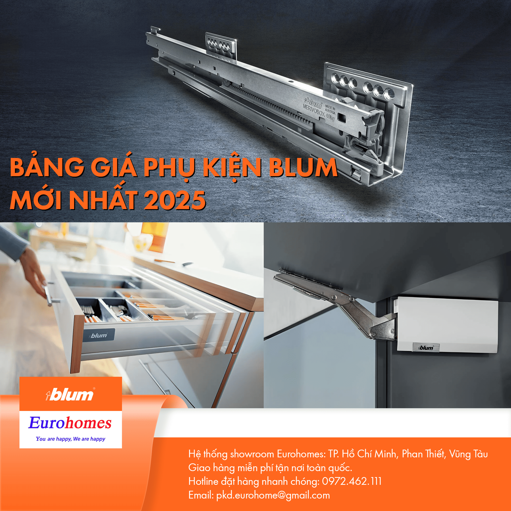 Bảng giá phụ kiện Blum mới nhất 2025