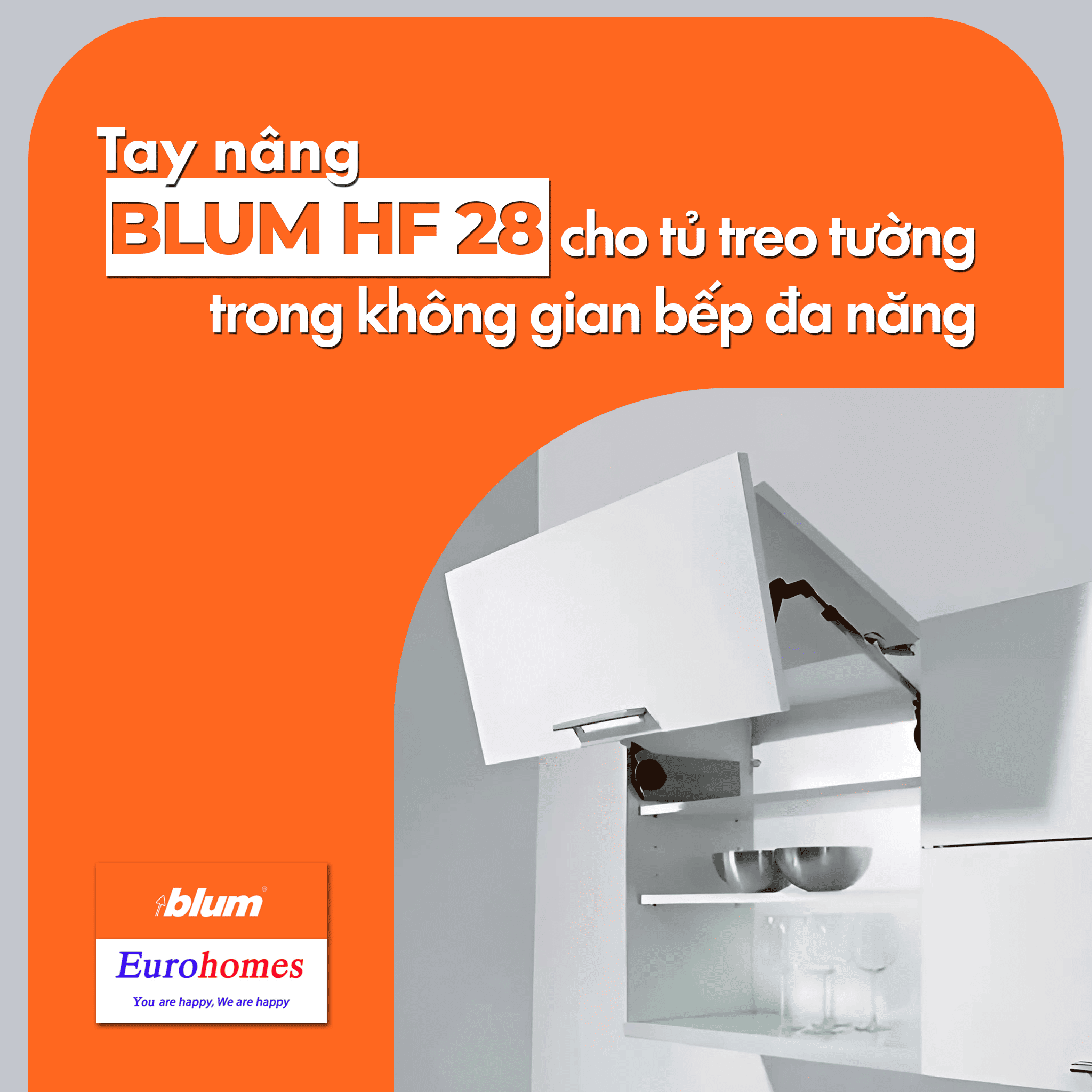Tay nâng Blum HF28 chính hãng cho tủ 2 cánh