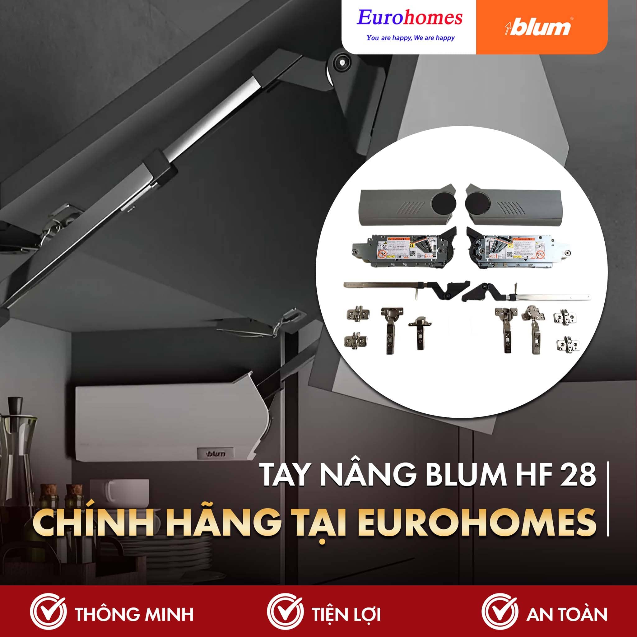 Tay nâng Blum HF28 chính hãng tại Eurohomes