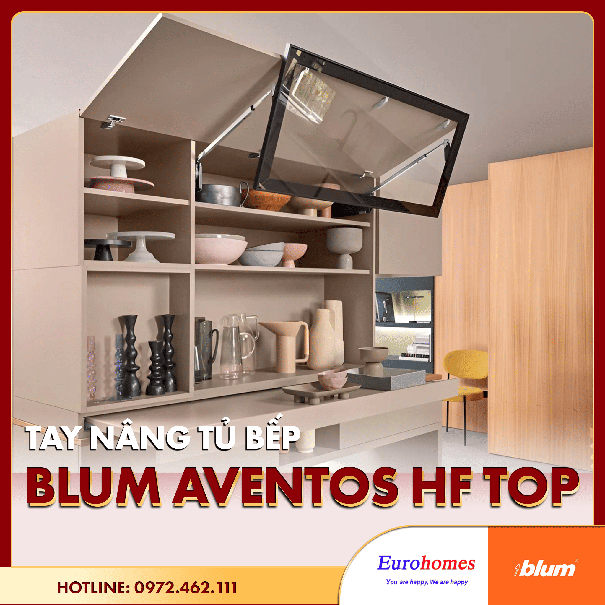 Tay nâng tủ bếp