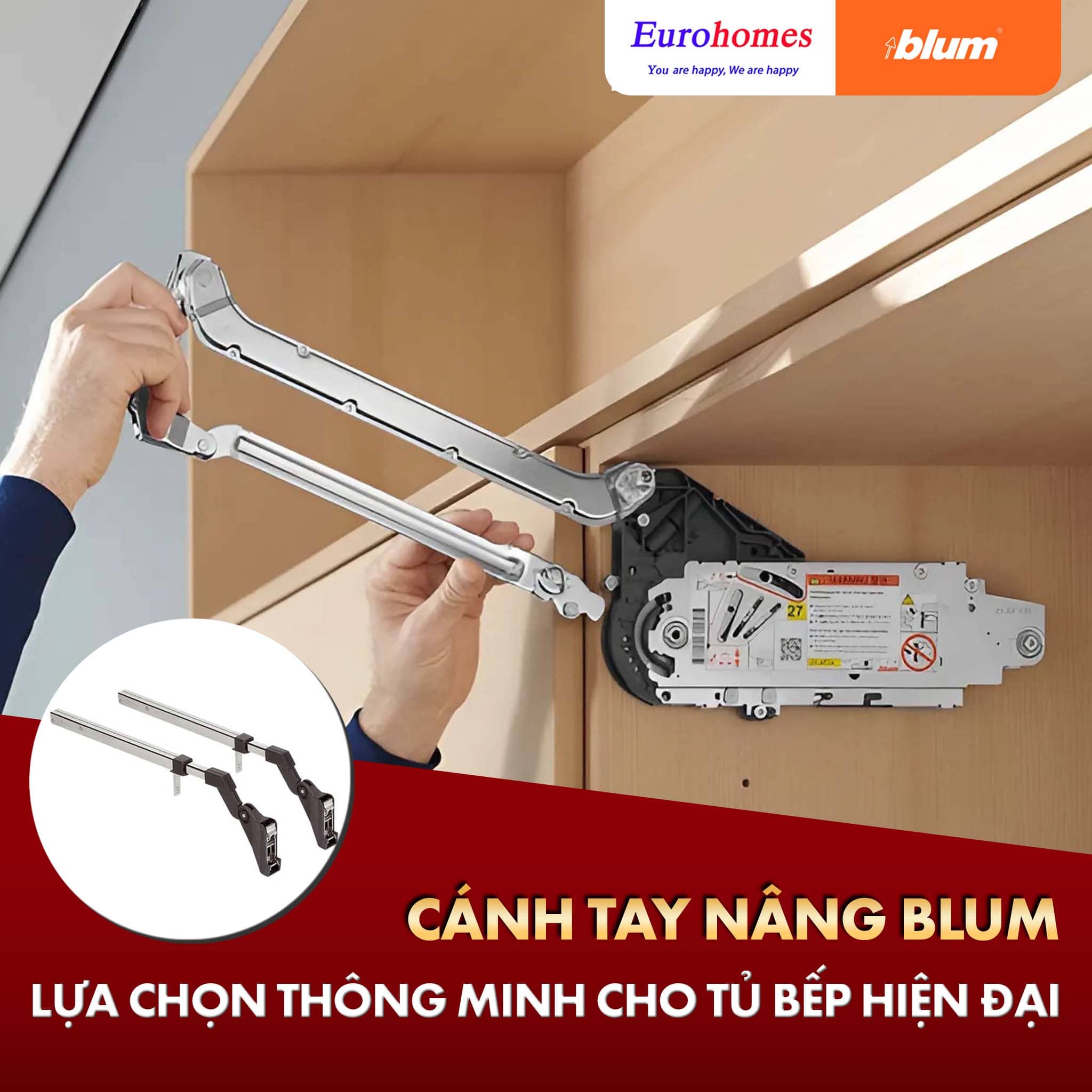 Cánh tay nâng Blum - Lựa chọn thông minh cho tủ bếp hiện đại