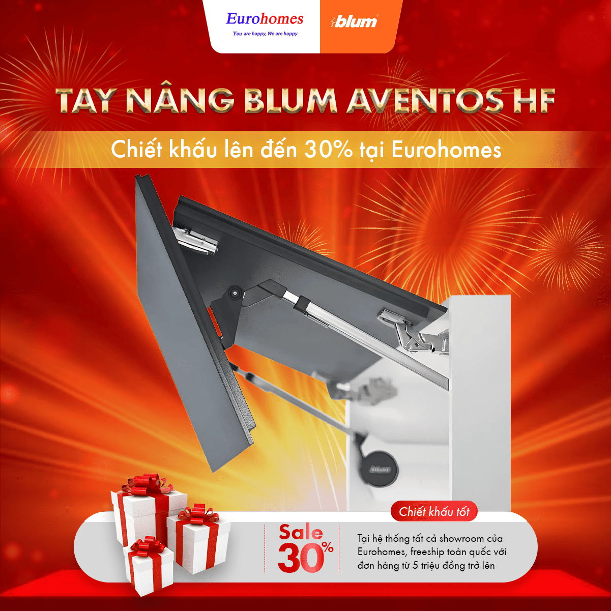 Tay nâng Blum Aventos HF đang giảm giá hơn 30%