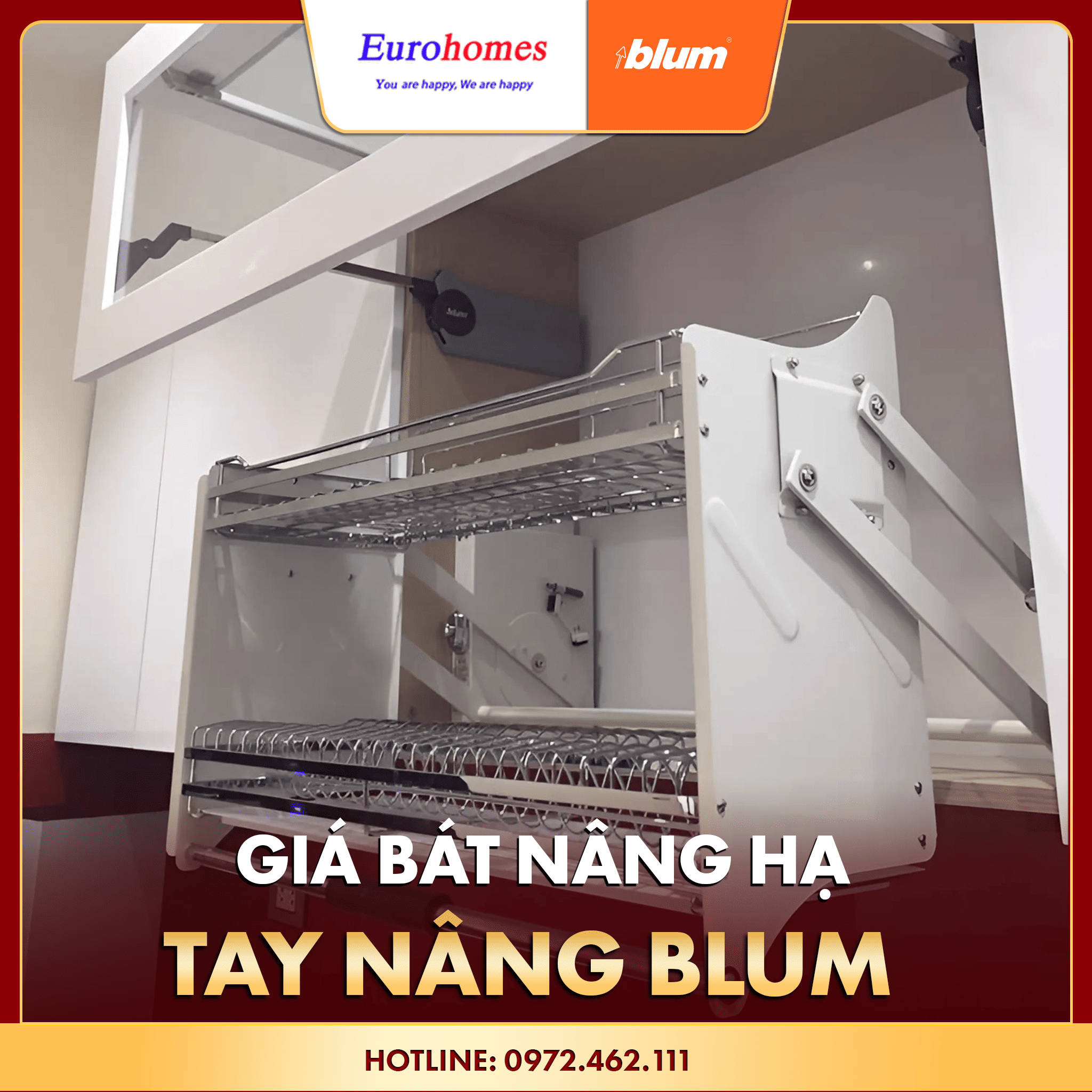Giá bát nâng hạ Tay nâng Blum