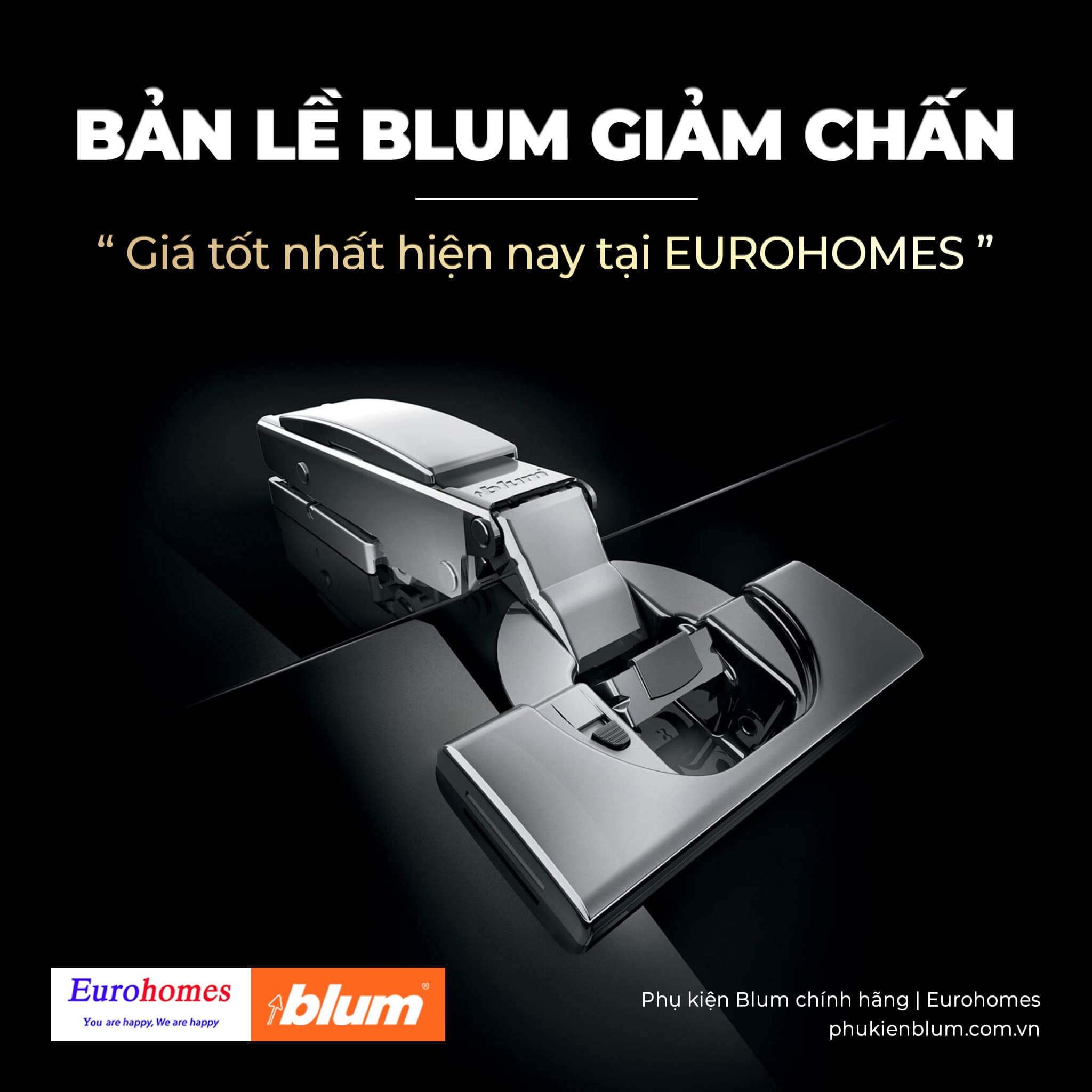 Bản lề Blum chính hãng thay mới cho tủ vận hành êm ái