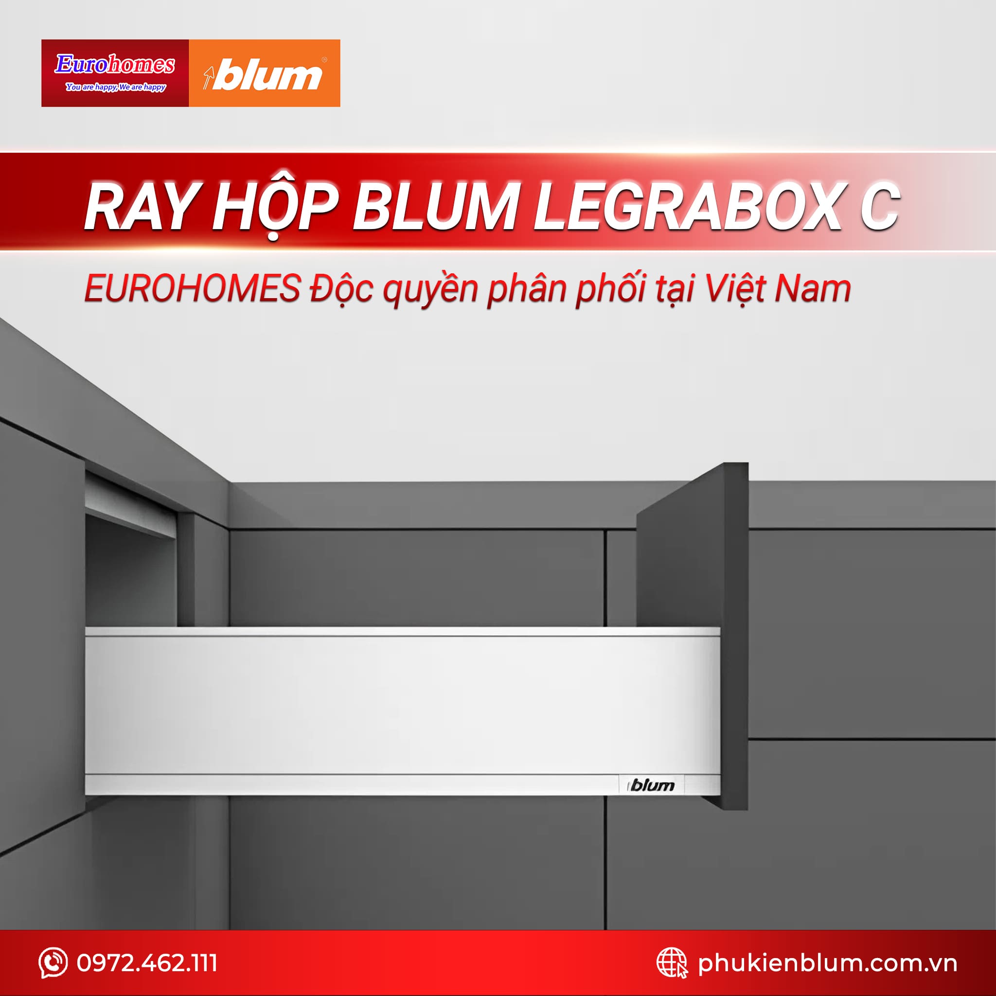 Ray hộp ngăn kéo Blum