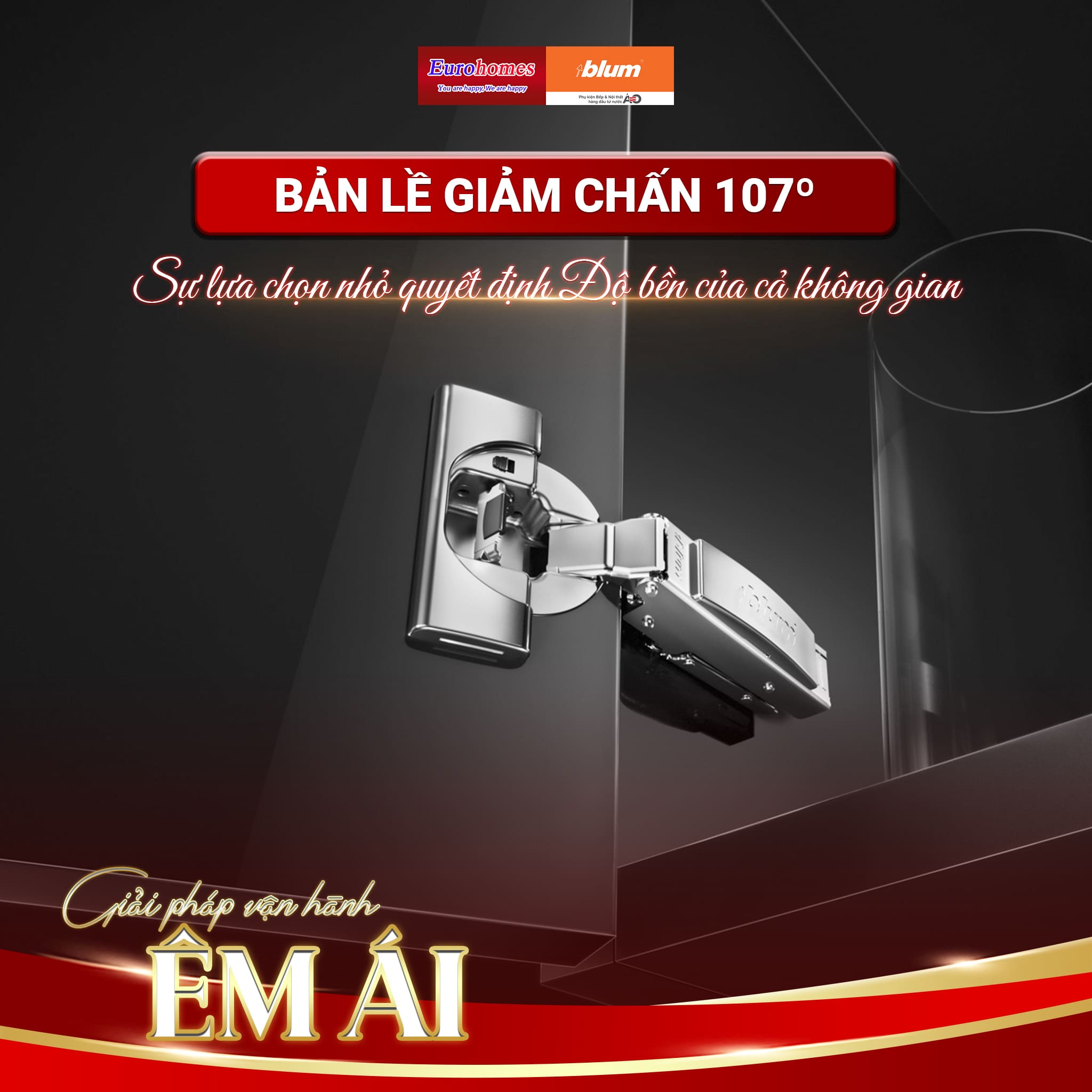Bản lề giảm chấn 107º